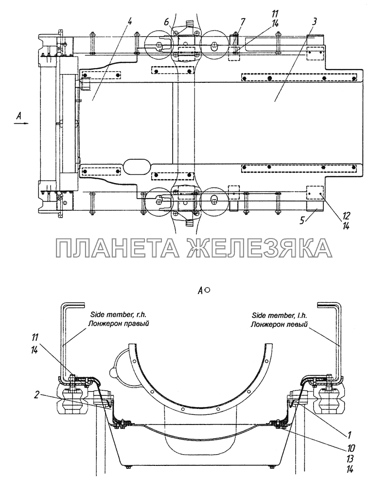 6520-1080010-20 Капотирование нижнее моторного отсека КамАЗ-6522 (Euro-2, 3)